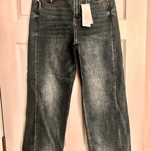 NEW DEAR JOHN HOLLY Dark Wash Women's Straight Leg Jeans. Sz 28" x 28".
